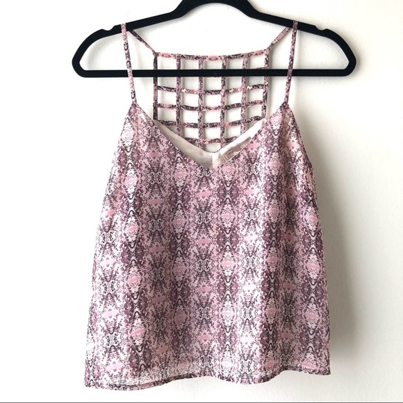🛍4/$25! Forever 21 Cage-Back Flowy Print Tank Top - Picture 1 of 6